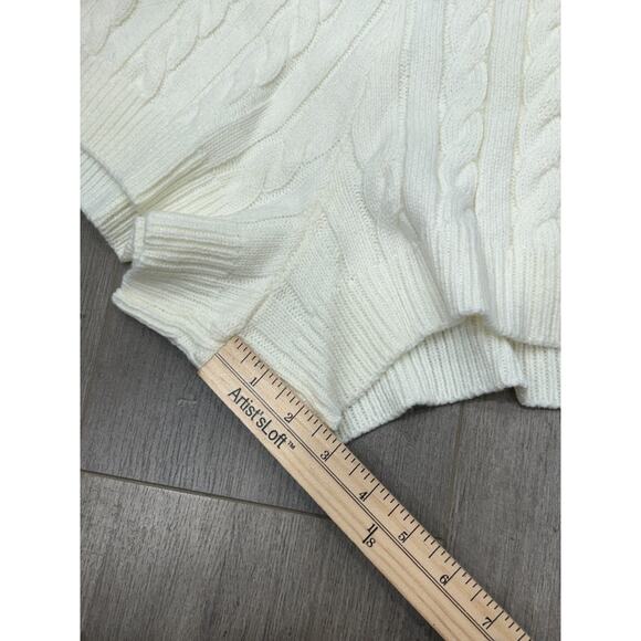 NWT Rachel Parcell Womens Ivory Elastic Waist Cable Knit Sweater Shorts Size M - Picture 8 of 8